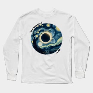 Total Solar Eclipse April 8th 2024, North America Tour, Path of Totality, Van Gogh Solar Eclipse Long Sleeve T-Shirt
